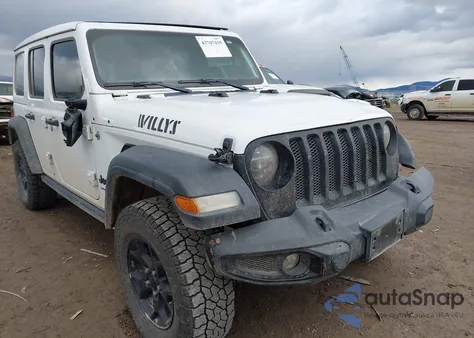 2021 Jeep Wrangler Unlimited Willys 4X4 z USA, uszkodzony, nr VIN 1C4HJXDG9MW833072